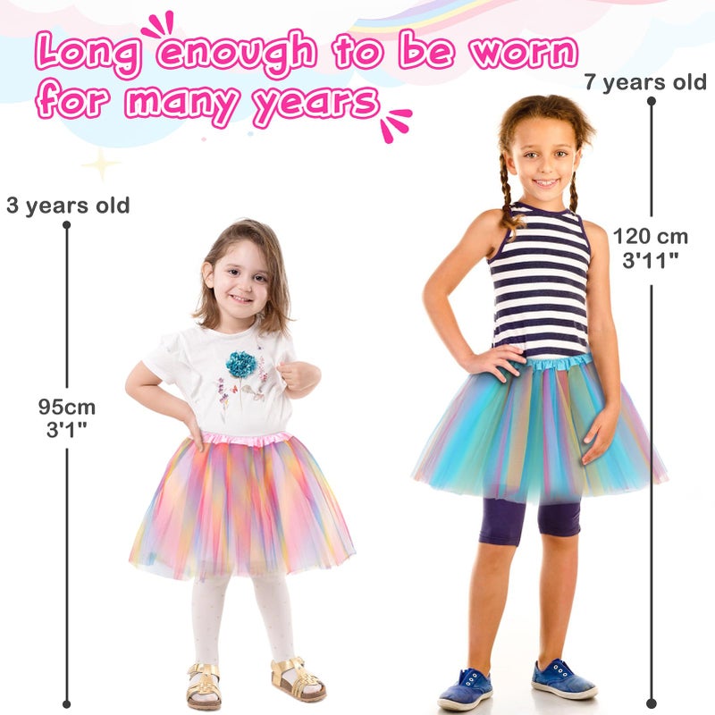 kilofly Girls Ballet Tutu Kids Birthday Princess Party Favor Dress Skirt Set of 6 Multicolored - Image 4